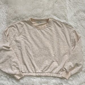 Stylish Beige Patterned Women's Sweatshirt